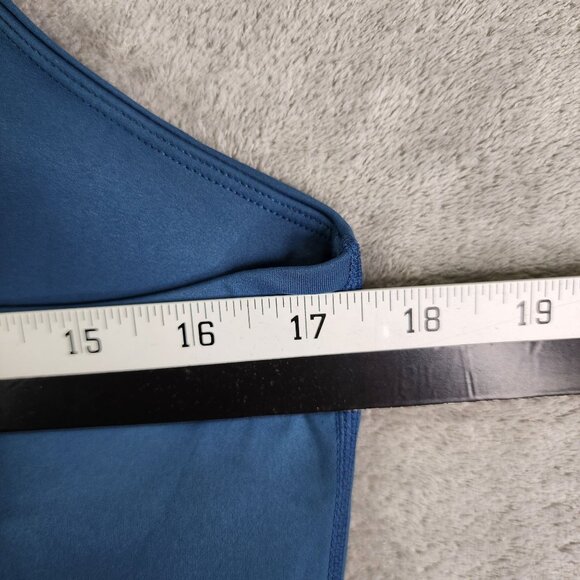 Women's Blue One Piece Swim Suit Dress Stretch Criss-Cross Back w/ shorts XL - Picture 7 of 10